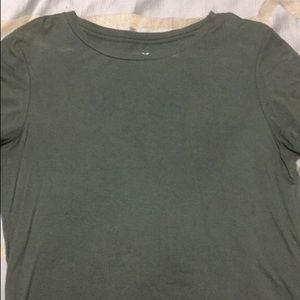 Green Crop Top plain T-Shirt